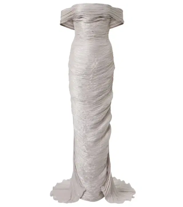 Marmar Halim Off-shoulder pleated bustier gown