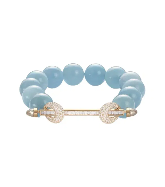 Ananya Chakra 18kt gold beaded bracelet with gemstones