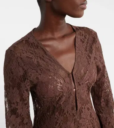 Bananhot Millie cotton and silk lace maxi dress | Thumbnail 3