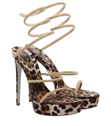 Rene Caovilla Cleo embellished satin platform sandals | Thumbnail 1