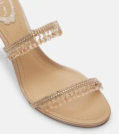 René Caovilla Chandelier embellished satin mules | Thumbnail 2 René Caovilla Chandelier embellished satin mules | Thumbnail 2