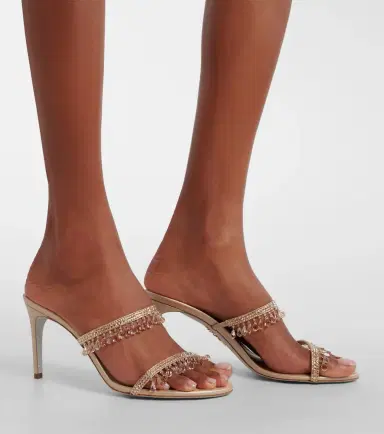 René Caovilla Chandelier embellished satin mules | Thumbnail 5 René Caovilla Chandelier embellished satin mules | Thumbnail 5