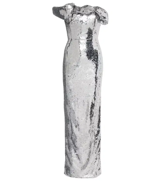 Tamzin sequined one-shoulder gown