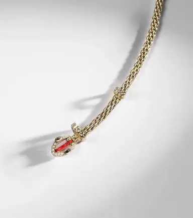 Yvonne Léon Yvonne Léon Python Mini 9kt gold bracelet with diamonds and enamel | Thumbnail 5
