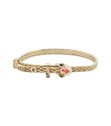 Yvonne Léon Yvonne Léon Python Mini 9kt gold bracelet with diamonds and enamel | Thumbnail 1