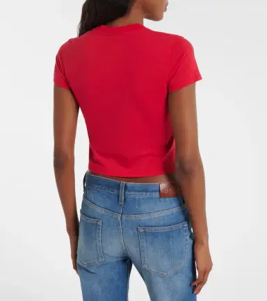 Gucci Logo cropped cotton-blend jersey T-shirt | Thumbnail 2 Gucci Logo cropped cotton-blend jersey T-shirt | Thumbnail 2