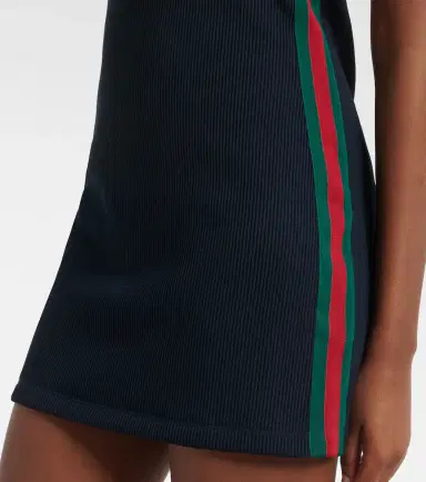 Gucci Web Stripe ribbed-knit jersey polo dress | Thumbnail 3