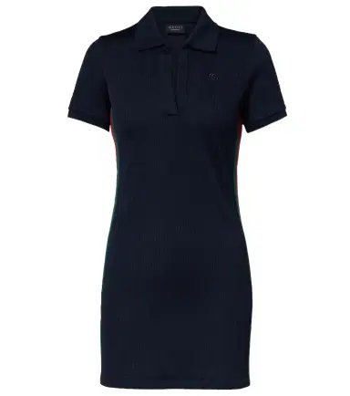 Gucci Web Stripe ribbed-knit jersey polo dress | Thumbnail 1