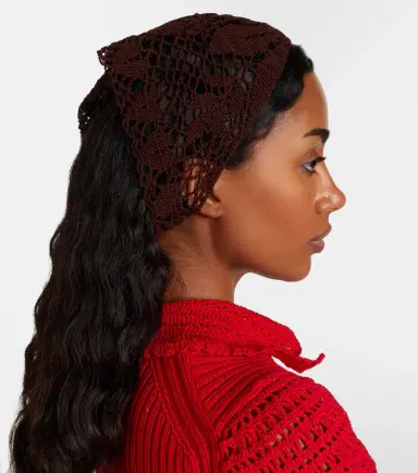 Magda Butrym Crochet cotton headwrap | Thumbnail 4 Magda Butrym Crochet cotton headwrap | Thumbnail 4