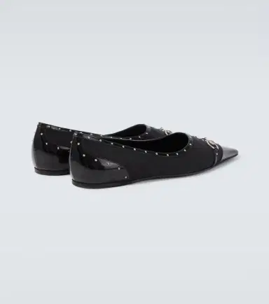 Gucci Horsebit GG Canvas studded flats | Thumbnail 2