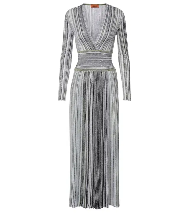 Missoni Striped lamé maxi dress