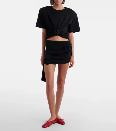 Magda Butrym Floral-appliqué crêpe miniskirt | Thumbnail 4