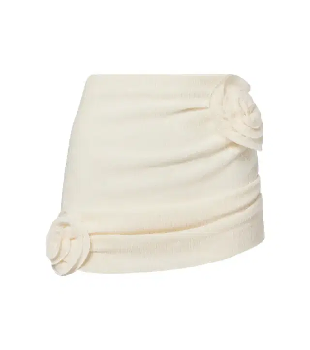 Floral-appliqué crêpe miniskirt