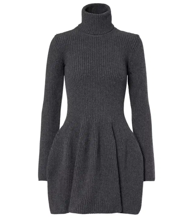 Ribbed-knit cashmere minidress