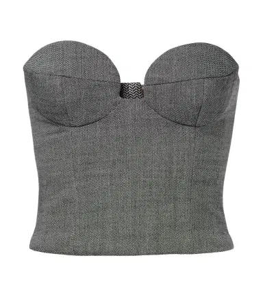 Magda Butrym Herringbone wool-blend bustier top | Thumbnail 1 Magda Butrym Herringbone wool-blend bustier top | Thumbnail 1
