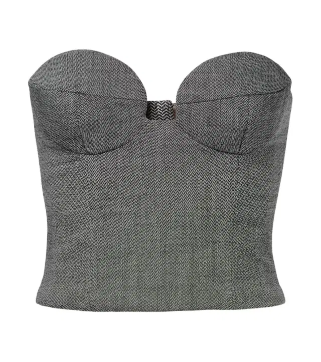 Magda Butrym Herringbone wool-blend bustier top
