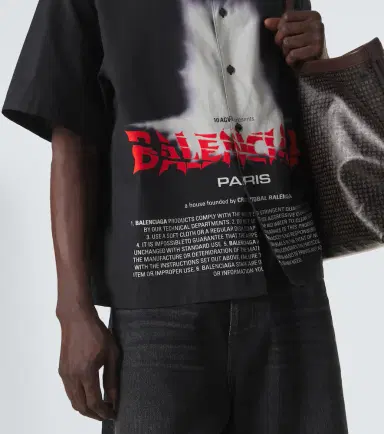 Balenciaga Printed cotton bowling shirt | Thumbnail 4 Balenciaga Printed cotton bowling shirt | Thumbnail 4