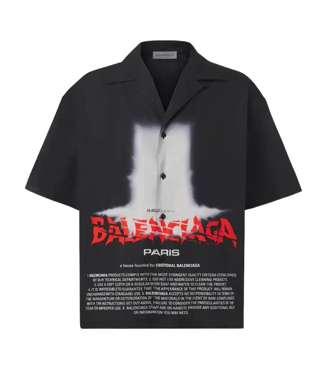 Balenciaga Printed cotton bowling shirt