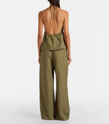 Staud Mateo pinstripe linen wide-leg pants | Thumbnail 2 Staud Mateo pinstripe linen wide-leg pants | Thumbnail 2