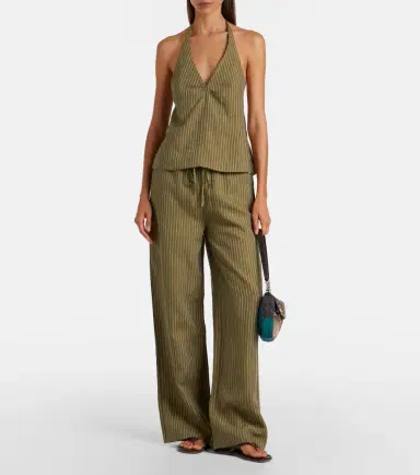 Staud Mateo pinstripe linen wide-leg pants | Thumbnail 5 Staud Mateo pinstripe linen wide-leg pants | Thumbnail 5