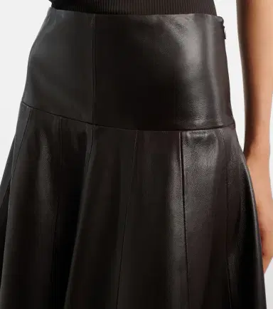 Nour Hammour Daria leather midi skirt | Thumbnail 4 Nour Hammour Daria leather midi skirt | Thumbnail 4