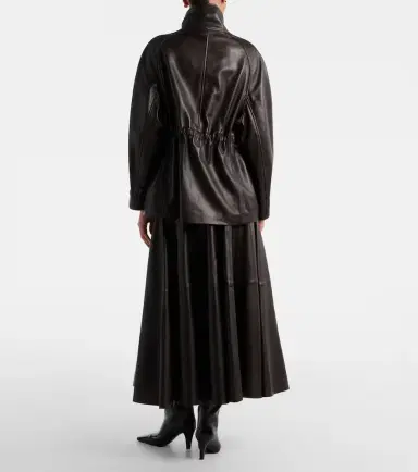 Nour Hammour Daria leather midi skirt | Thumbnail 5 Nour Hammour Daria leather midi skirt | Thumbnail 5