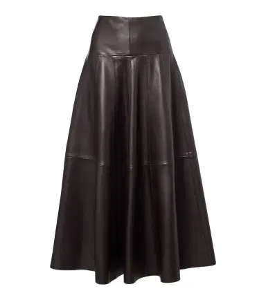 Nour Hammour Daria leather midi skirt | Thumbnail 1 Nour Hammour Daria leather midi skirt | Thumbnail 1