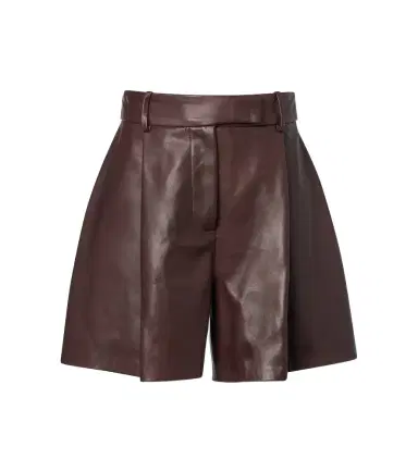 Nour Hammour Jonah pleated leather shorts | Thumbnail 1 Nour Hammour Jonah pleated leather shorts | Thumbnail 1