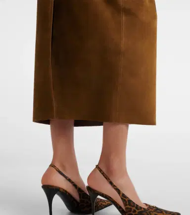Nour Hammour Selly suede midi skirt | Thumbnail 2 Nour Hammour Selly suede midi skirt | Thumbnail 2