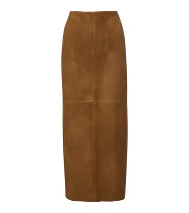 Nour Hammour Selly suede midi skirt | Thumbnail 1 Nour Hammour Selly suede midi skirt | Thumbnail 1