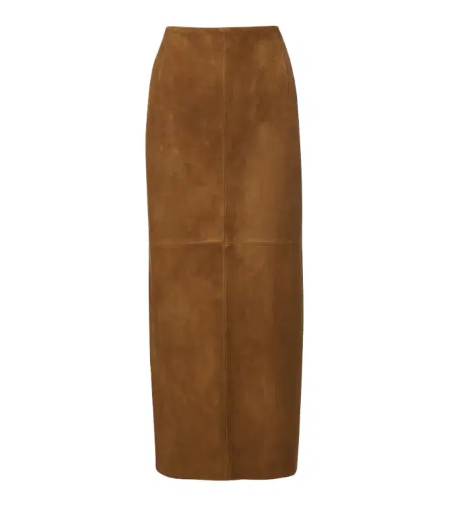 Nour Hammour Selly suede midi skirt