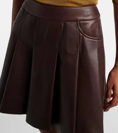 Nour Hammour Pleated leather miniskirt | Thumbnail 3 Nour Hammour Pleated leather miniskirt | Thumbnail 3