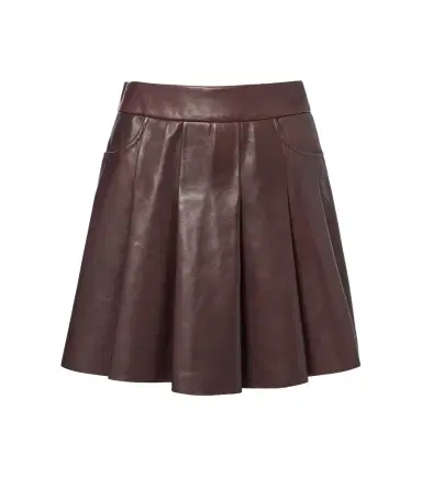 Nour Hammour Pleated leather miniskirt | Thumbnail 1 Nour Hammour Pleated leather miniskirt | Thumbnail 1