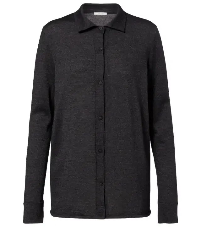 The Row Ocari knitted cashmere and silk shirt