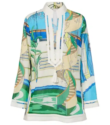 Tory Burch Printed cotton voile tunic | Thumbnail 1