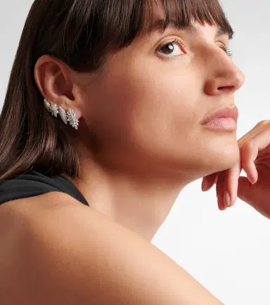 YEPREM Y-Couture 18kt white gold earrings with diamonds | Thumbnail 5 YEPREM Y-Couture 18kt white gold earrings with diamonds | Thumbnail 5