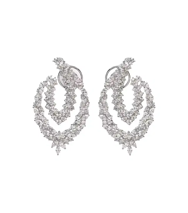 Y-Couture 18kt white gold drop earrings with diamonds
