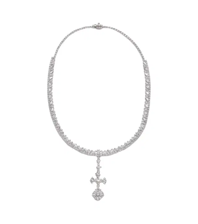 YEPREM Y-Couture 18kt white gold pendant necklace with diamonds