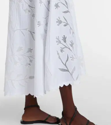 JULIET DUNN Embroidered scalloped cotton midi dress | Thumbnail 3
