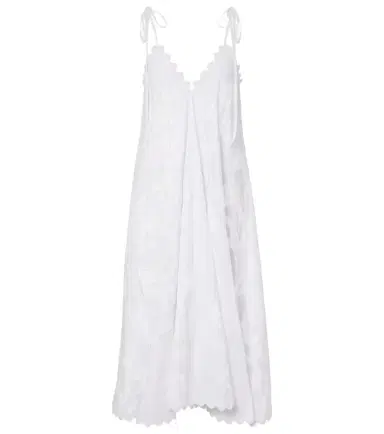 JULIET DUNN Embroidered scalloped cotton midi dress | Thumbnail 1