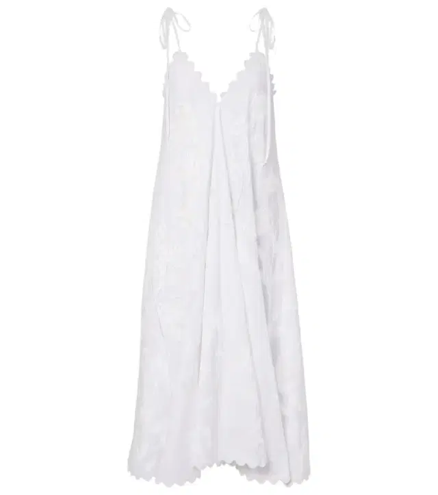 Embroidered scalloped cotton midi dress Embroidered scalloped cotton midi dress