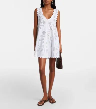 JULIET DUNN Embroidered scalloped cotton minidress | Thumbnail 3 JULIET DUNN Embroidered scalloped cotton minidress | Thumbnail 3