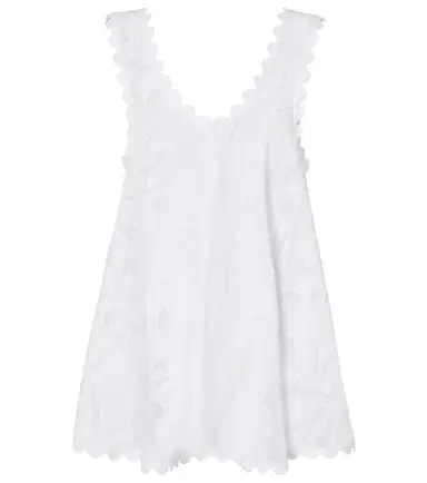 JULIET DUNN Embroidered scalloped cotton minidress | Thumbnail 1 JULIET DUNN Embroidered scalloped cotton minidress | Thumbnail 1