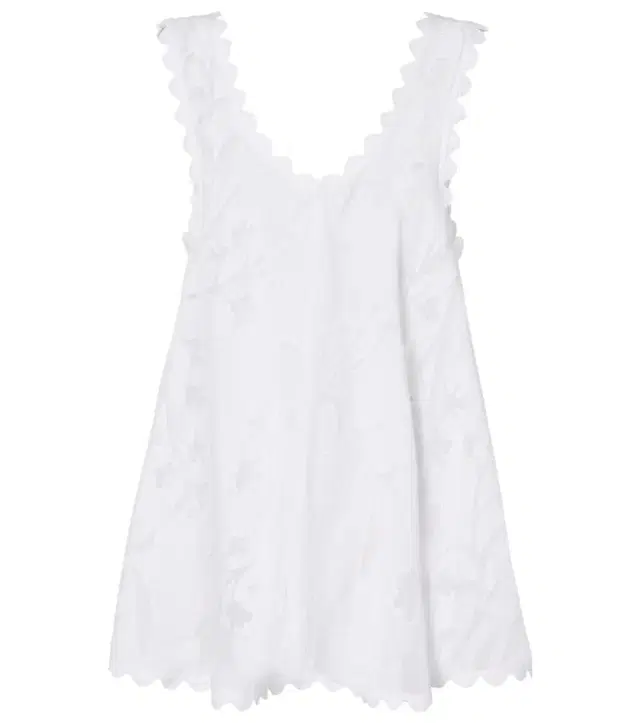 Embroidered scalloped cotton minidress Embroidered scalloped cotton minidress