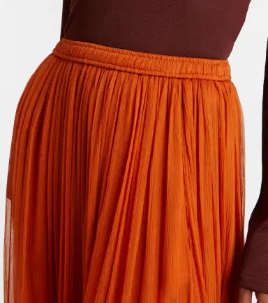Saint Laurent Ruffled sheer silk maxi skirt | Thumbnail 4