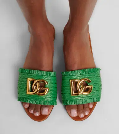 Dolce & Gabbana DG fringed raffia-effect slides | Thumbnail 6 Dolce & Gabbana DG fringed raffia-effect slides | Thumbnail 6