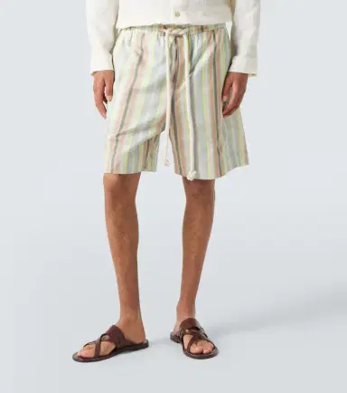 Commas Striped hemp and cotton Bermuda shorts | Thumbnail 2