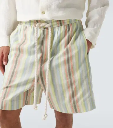 Commas Striped hemp and cotton Bermuda shorts | Thumbnail 3