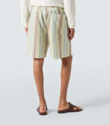 Commas Striped hemp and cotton Bermuda shorts | Thumbnail 4