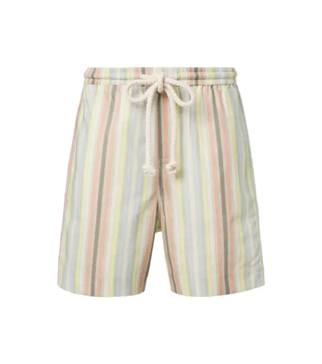 Commas Striped hemp and cotton Bermuda shorts